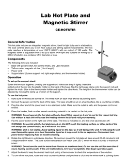 Lab Hot Plate and Magnetic Stirrer