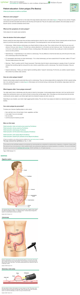 Colon Polyps (The Basics) Text Graphics Written by the Doctors and Editors at Uptodate