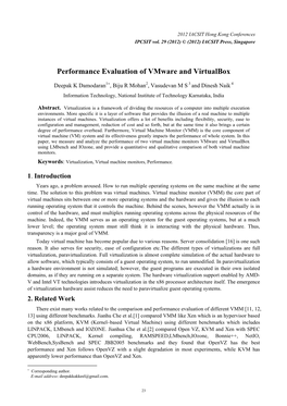 Performance Evaluation of Vmware and Virtualbox