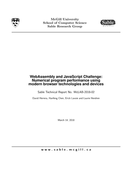 Webassembly and Javascript Challenge: Numerical Program Performance Using Modern Browser Technologies and Devices