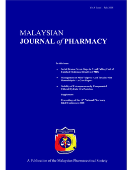 Malaysian Journal of Pharmacy Vol.4 Issue 1, July 2018 ______