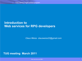 Introduction to Web Services for RPG Developers