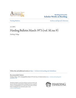 Harding Bulletin March 1975 (Vol