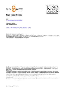 Martin Et Al, the Future of Chemical Weapons Final Authors' Version 16.2