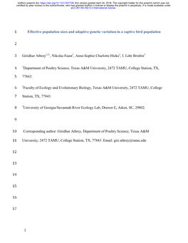 Effective Population Sizes and Adaptive Genetic Variation in a Captive Bird Population