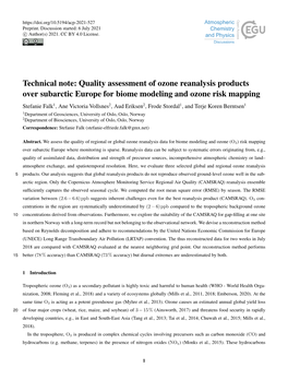 Quality Assessment of Ozone Reanalysis Products Over Subarctic