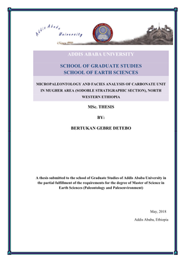 Micropaleontology and Facies Analysis of Carbonate Unit in Mugher Area (Sodoble Stratigraphic Section), North Western Ethiopia