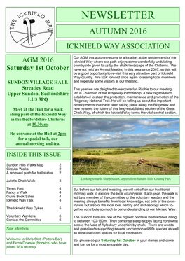 Newsletter Autumn 2016 Icknield Way Association