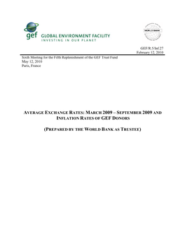 Average Exchange Rates: March 2009 – September 2009 and Inflation Rates of Gef Donors