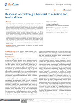 Response of Chicken Gut Bacterial to Nutrition and Feed Additives