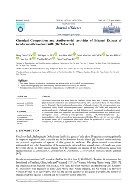 Journal of Science Chemical Composition And