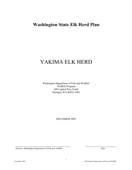 Yakima Elk Herd Plan FINAL