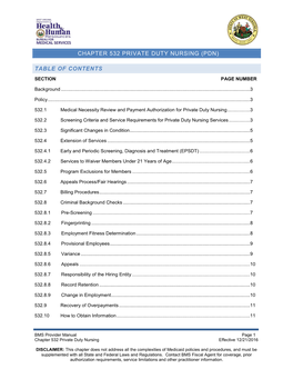 Chapter 532 Private Duty Nursing (Pdn)