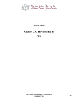 William G.C. Howland Fonds PF30