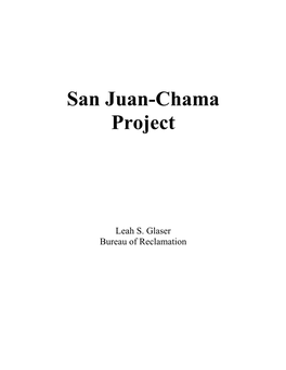 San Juan-Chama Project History