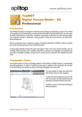Tcpmdt Digital Terrain Model – V8 Professional