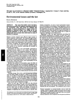 Environmental Issues and the Law RAGNA HENRICHS Johnson & Gibbs, P.C., 1001 Fannin Street, 1200 First City Tower, Houston, TX 77002-6778