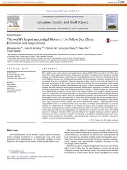 The World's Largest Macroalgal Bloom in the Yellow Sea, China