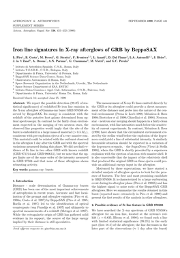 Iron Line Signatures in X-Ray Afterglows of GRB by Bepposax