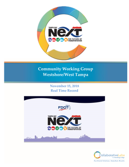 Community Working Group Westshore/West Tampa
