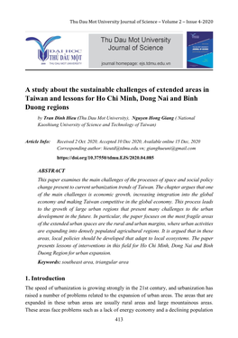 A Study About the Sustainable Challenges of Extended Areas In