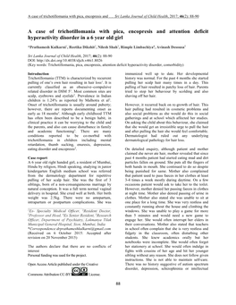 A Case of Trichotillomania with Pica, Encopresis and Attention Deficit Hyperactivity Disorder in a 6 Year Old Girl