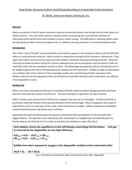 Excessive Sulfuric Acid Dosing Resulting in Irreversible Scale Formation