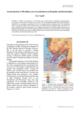 An Introduction to 700 Million Years of Earth History in Shropshire and Herefordshire