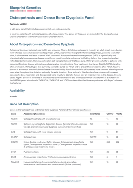 Blueprint Genetics Osteopetrosis and Dense Bone Dysplasia Panel