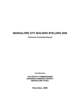 Mangalore City Building Byelaws 2006