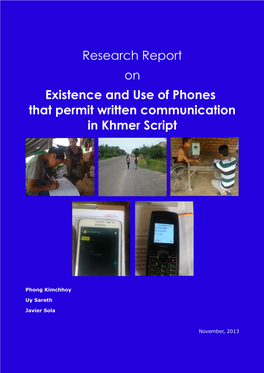 Research Report on Existence and Use of Phones That Permit Written Communication in Khmer Script