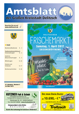 Amtsblatt Der Großen Kreisstadt Delitzsch