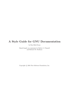 A Style Guide for GNU Documentation