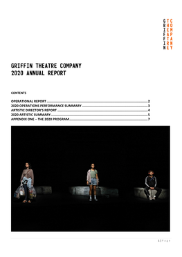 Griffin Theatre Company 2020 Annual Report