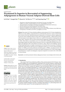 Piceatannol Is Superior to Resveratrol at Suppressing Adipogenesis in Human Visceral Adipose-Derived Stem Cells