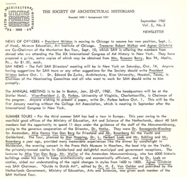 I!Jlilljcll1rials ~ the SOCIETY of Architecfural HISTORIANS ~ Ifiiiffimlljjffi~ Founded 1940 • Incorporated 1947 = September 1961 ; Llljleii1llui~Ms ~ Vol