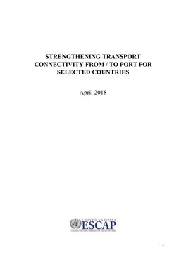 Strengthening Transport Connectivity from / to Port for Selected Countries