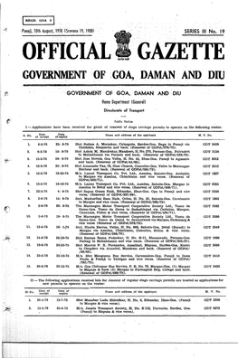 Official Gazette Governmentof.Goa