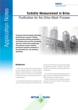 Turbidity Measurement in Brine Purification for the Chlor-Alkali Process