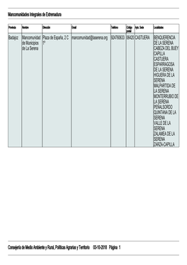 Mancomunidades Integrales De Extremadura