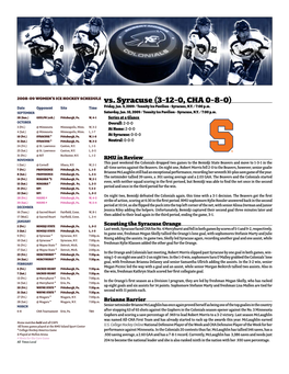 WIH Notes Vs. Syracuse2.Indd