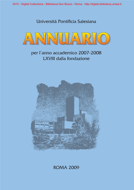 UPS Annuario Per L'anno Accademico 2007-2008 LXVIII Dalla Fondazione