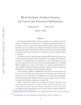 Block Stochastic Gradient Method