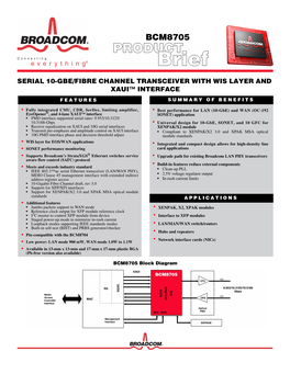 BCM8705 BCM8704 BCM8705BIFBG Broadcom Datasheet