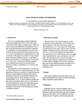 AMATOXINS in EDIBLE MUSHROOMS H. FAULSTICH* And