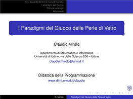 I Paradigmi Del Giuoco Delle Perle Di Vetro