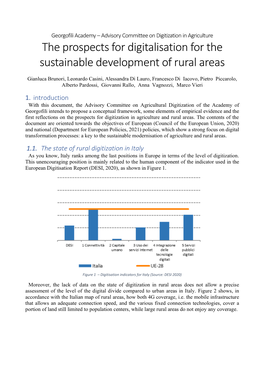 The Prospects for Digitalisation for the Sustainable Development of Rural Areas