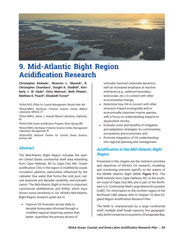 9. Mid-Atlantic Bight Region Acidification Research Christopher Kinkade¹, Shannon L