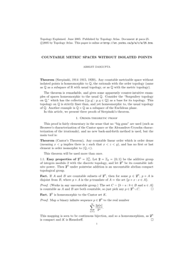 Countable Metric Spaces Without Isolated Points