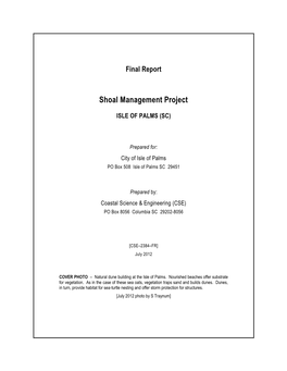 Final Report Shoal Management Project